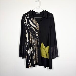 Alembika Button Down Blouse Top Size 4 or US 12/14